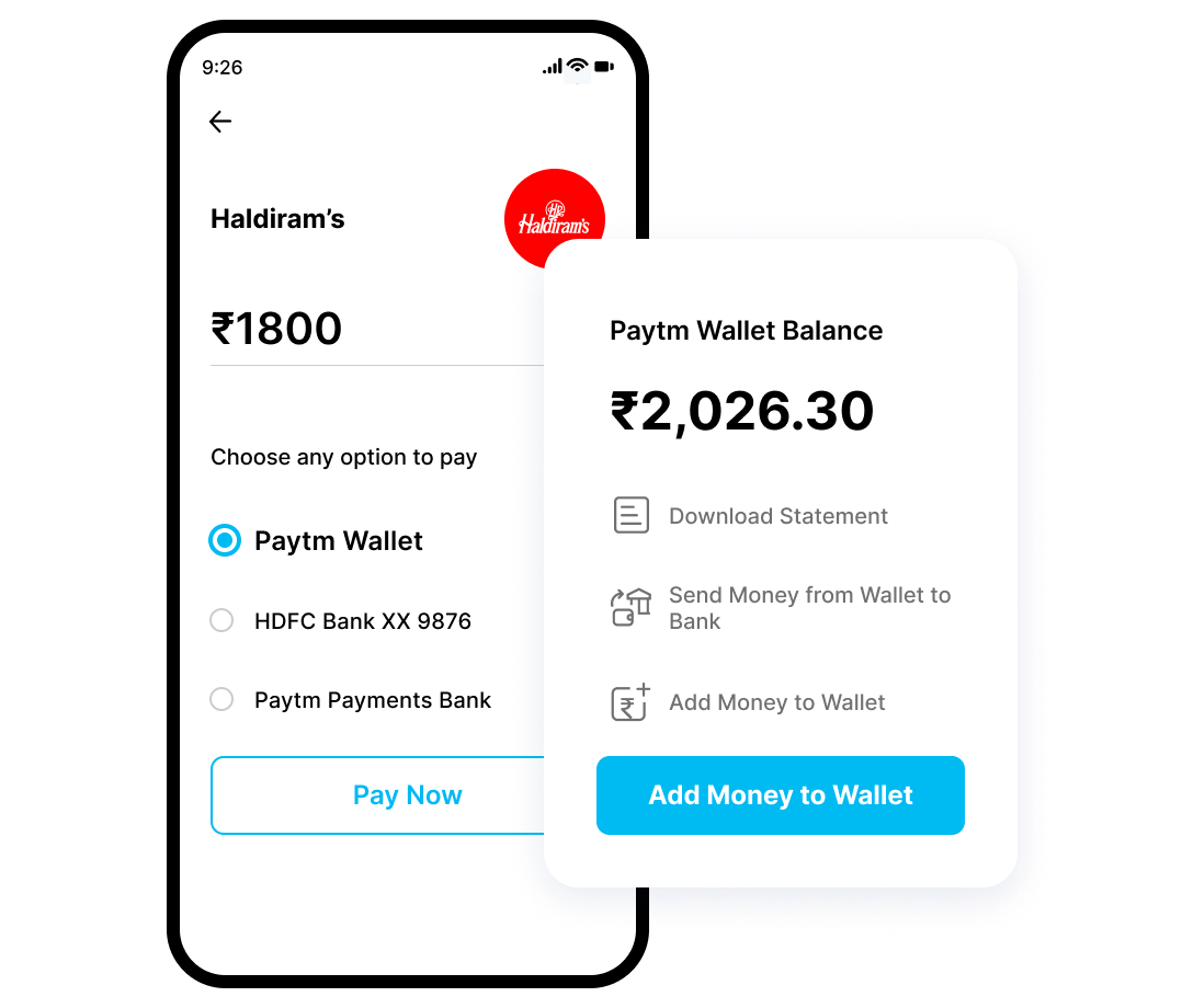 paytm wallet section